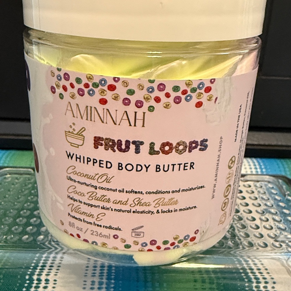 Aminnah Fruit Loops Whipped Body Butter — Yellow/Multicolor